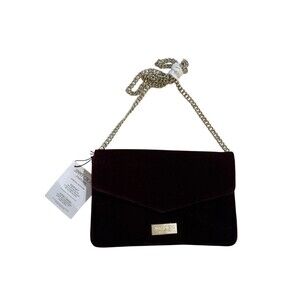 Jimmy Choo Burgundy Crossbody Bag with Gold Chain